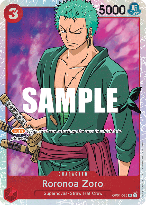 Carta One Piece di Roronoa Zoro
